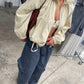 Drawstring Funnel Neck Jacket Soft Sand