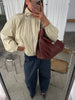 Drawstring Funnel Neck Jacket Soft Sand