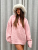Oversized Wool Mix Jumper Pink