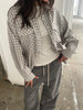 Loose Checked Pocket Shirt Sage Green