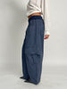 Baggy Fold Over Cargo Pants Navy