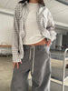 Loose Checked Pocket Shirt Sage Green