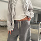 Loose Checked Pocket Shirt Sage Green