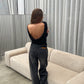 Draped Back Top Black
