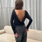 Draped Back Top Black