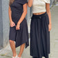 Long Belted Skirt Black