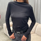 Draped Back Top Black