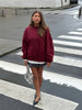 Basic Round Collar Oversized Sweater Bordeaux