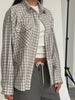 Loose Checked Pocket Shirt Sage Green