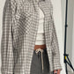 Loose Checked Pocket Shirt Sage Green