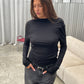 Draped Back Top Black