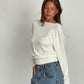 Reversible V-neck Longsleeve White