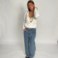 Reversible V-neck Longsleeve White