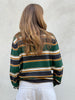 Knitted Striped Polo Longsleeve Green