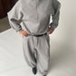 Fleeced Half Zip-Up Sweatshirt Grey