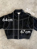 Oversized Contrast Stitch Jacket Black