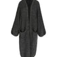Chunky Long Knitted Cardigan Charcoal
