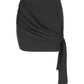 Draped Belted Mini Skirt Black