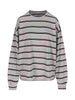 Oversized Striped Longsleeve Tee Heather Grey