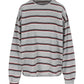 Oversized Striped Longsleeve Tee Heather Grey