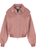 Oversized Contrast Stitch Jacket Dusty Pink