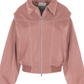 Oversized Contrast Stitch Jacket Dusty Pink