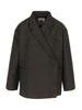 Oversized Side Slit Blazer Dark Brown