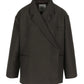 Oversized Side Slit Blazer Dark Brown