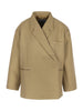 Oversized Side Slit Blazer Camel