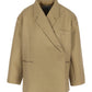 Oversized Side Slit Blazer Camel