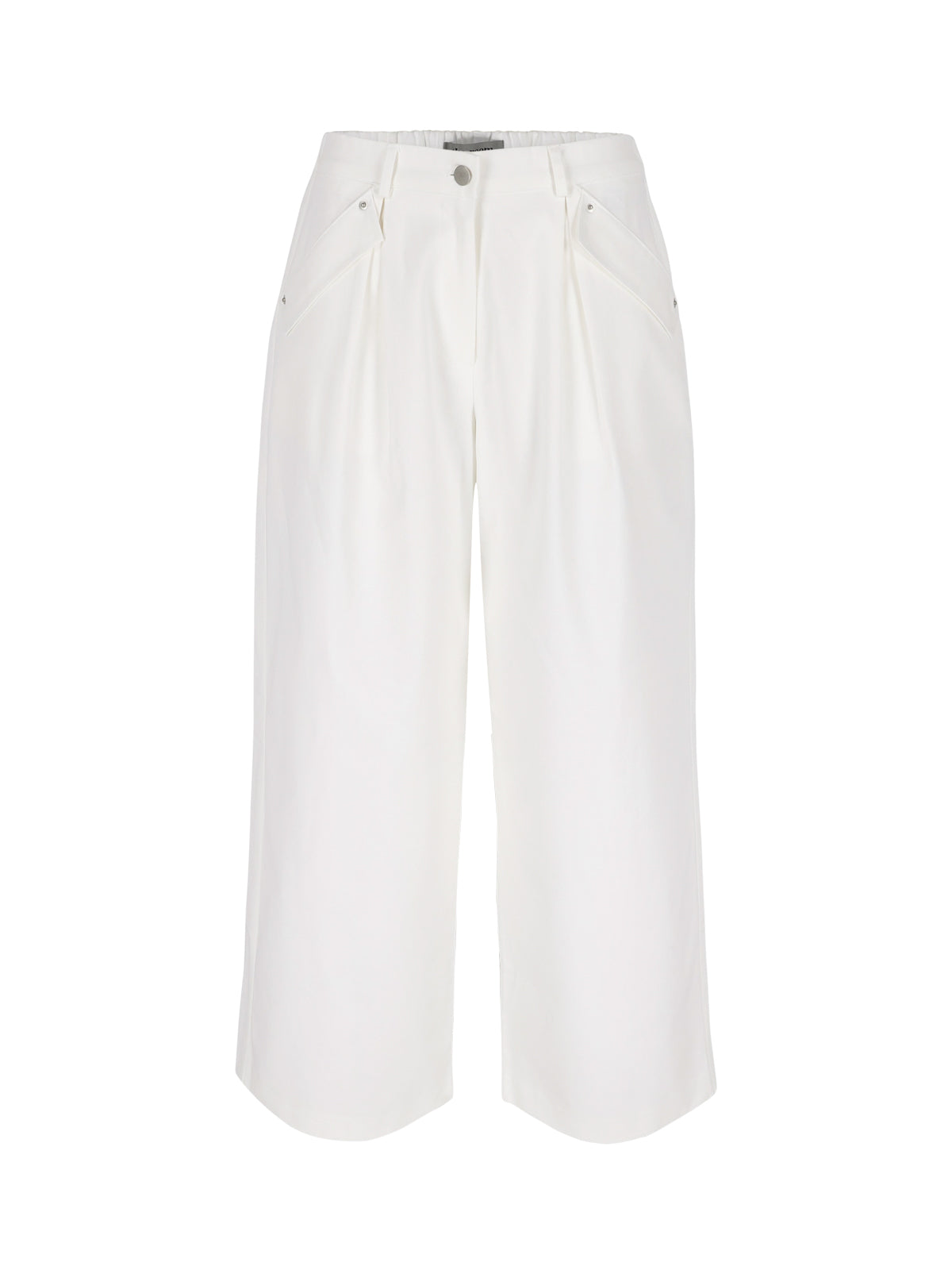 Wide Leg Pocket Detail Pants White