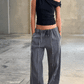 Fringe Jogger Pants Grey