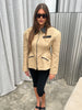 Contrast Collar Cinched Vest Camel