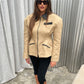 Contrast Collar Cinched Vest Camel