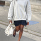 V-Neck Fleeced Sweater Grey
