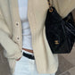 Oversized Press Button Cardigan Cream