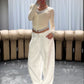 Double Layered Cardigan Grey Off White