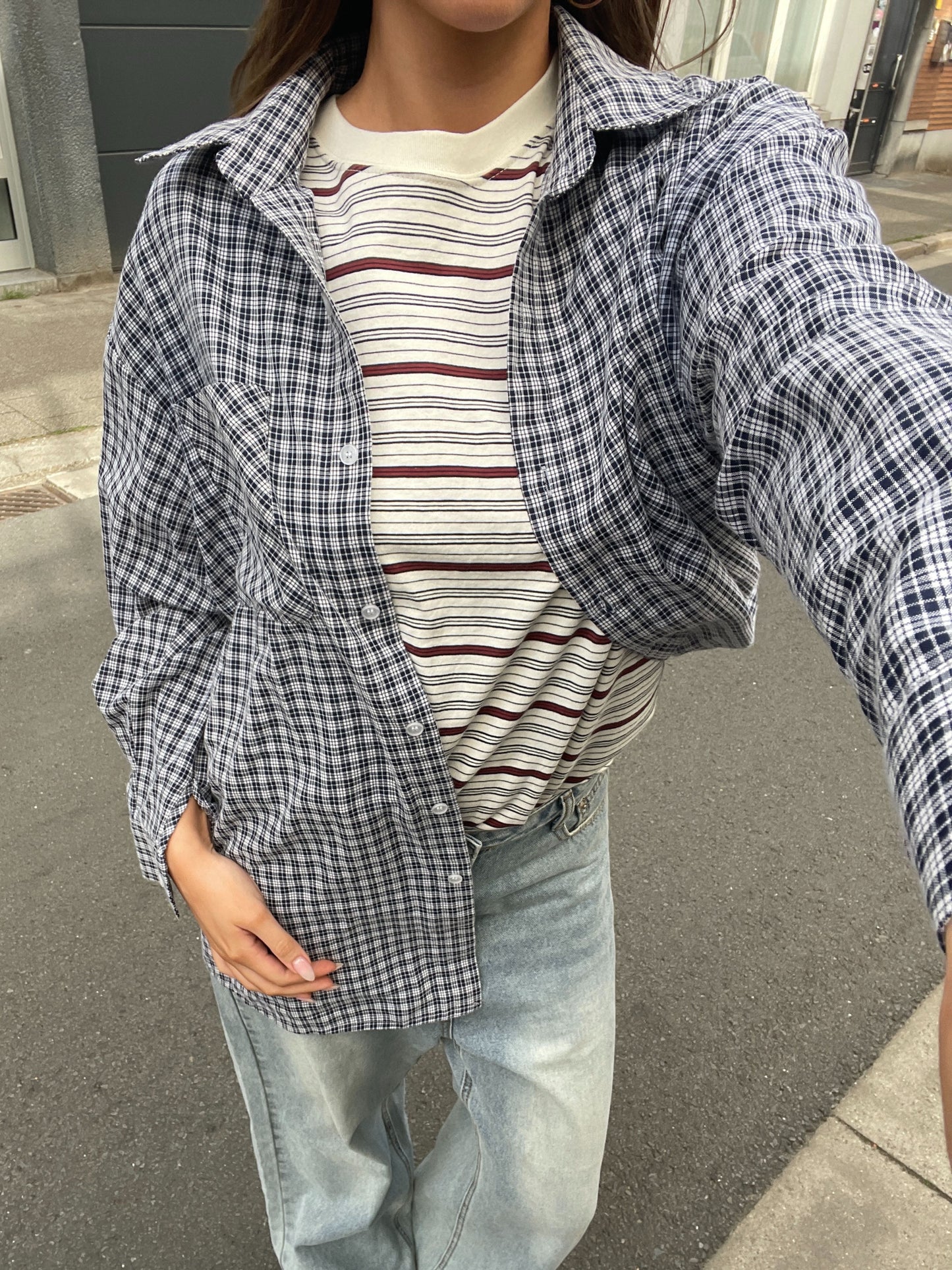 Oversized Striped Tee Ivory