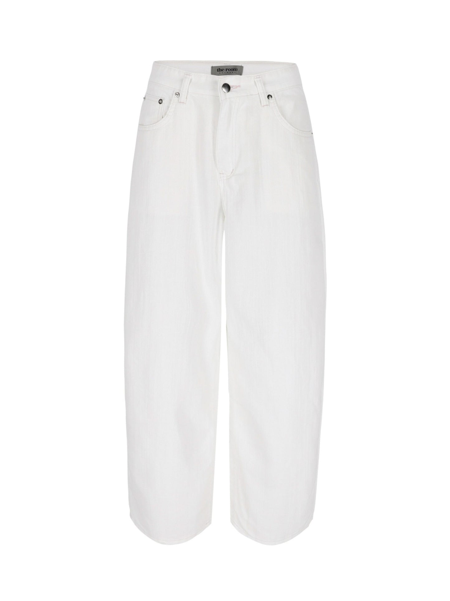 Baggy-Hose mit weitem Bein in Weiß