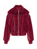 Übergroße Jacke mit Kontrastnähten Rot