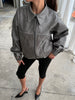 Oversized Zipped Jacket Stone
