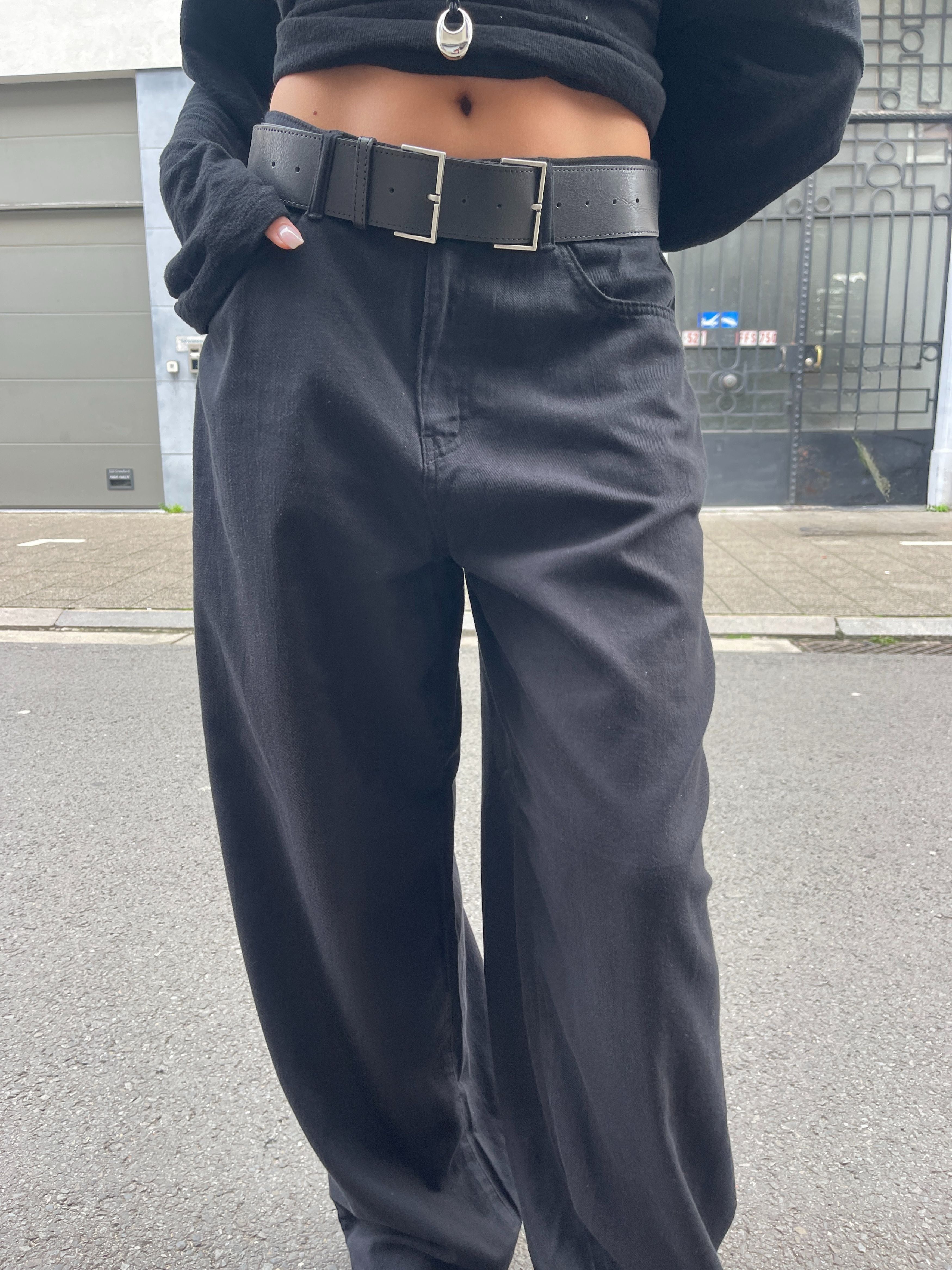 Baggy Wide Leg Pants Black – The Room Antwerp