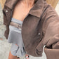 Suede Style Front Pocket Jacket
