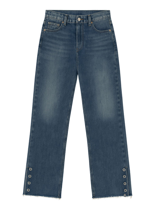 Eyelet Detail Flared Jeans