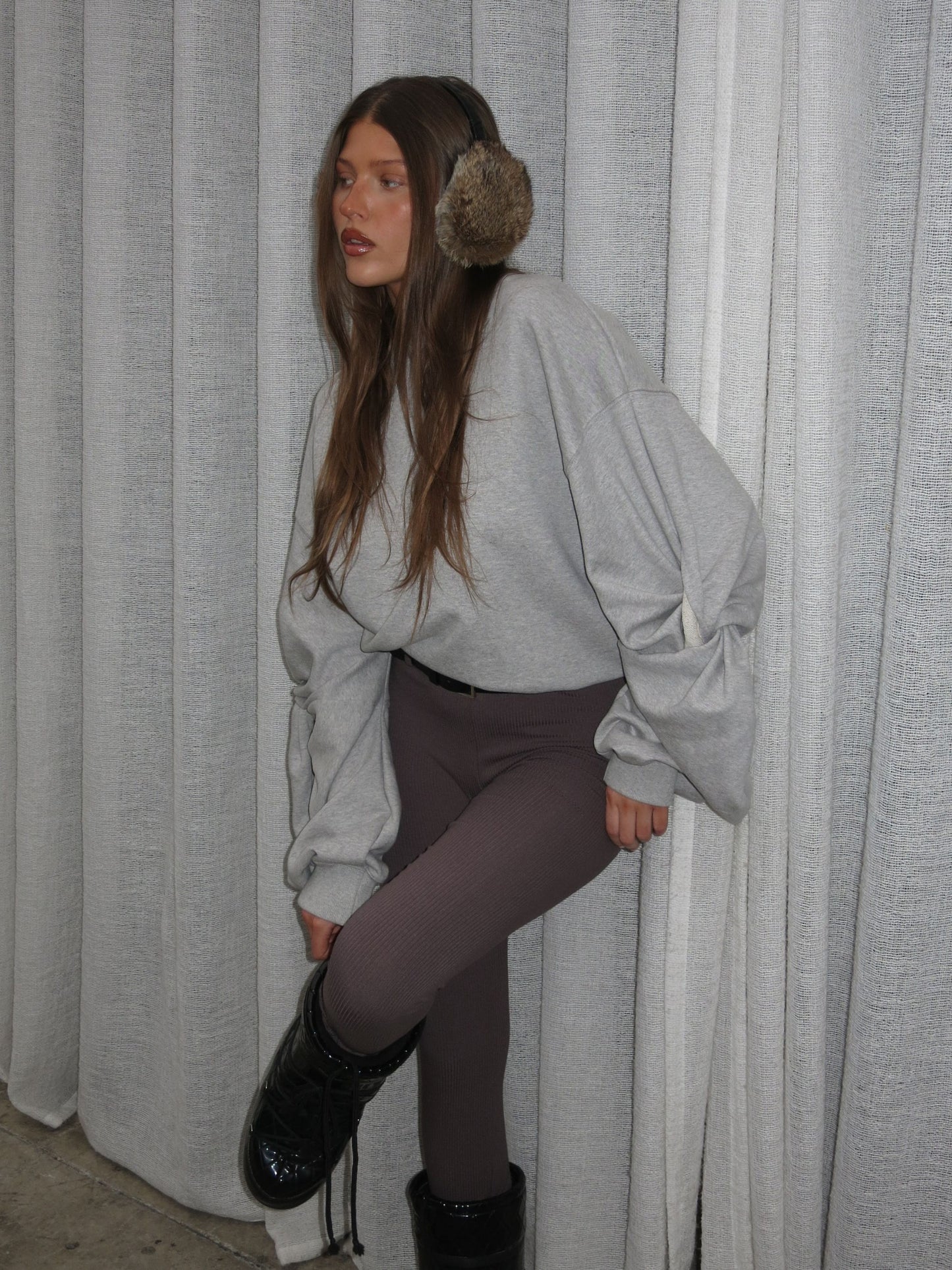 Oversized Twisted Longsleeve Sweater Grey