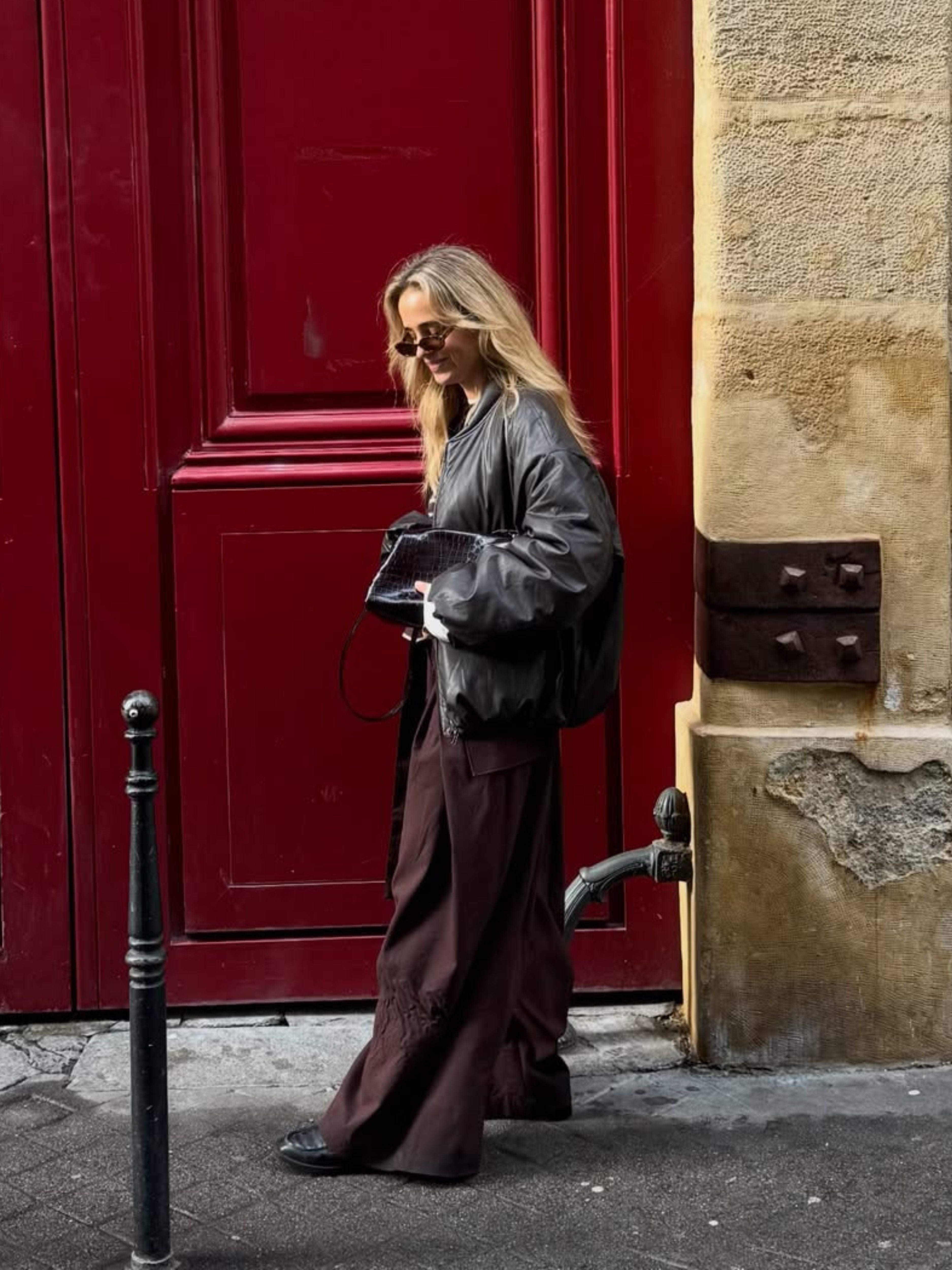 Oversized Bomber Oil Dark Brown – The Room Antwerp