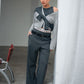 Pinstripe Tailored Pants Charcoal