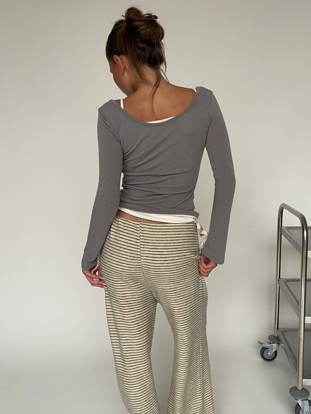 Double Layered Buttoned Top Grey