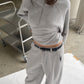 Fleeced Barrel Fit Jogger Pants Grey