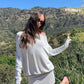 Draped Off Shoulder Longsleeve Dress Grey